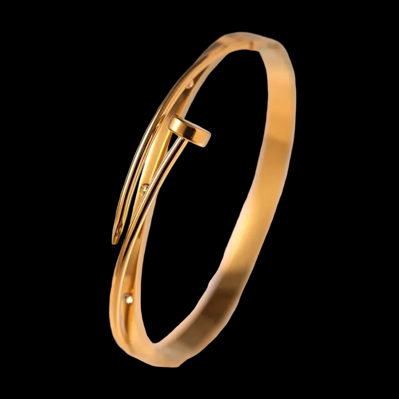 Golden Edge Nail Bracelet (Luxury Gold Cuff)