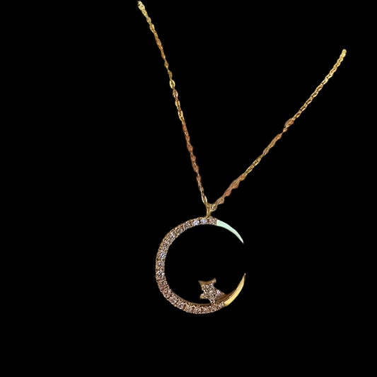 Millionaire Dollhouse “Lunar Dreams” Crystal Moon Necklace